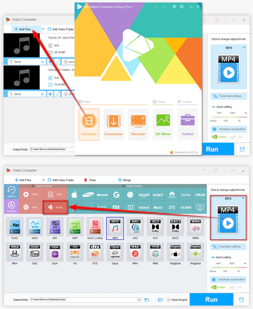 import audio or recorded video into audio enhancer