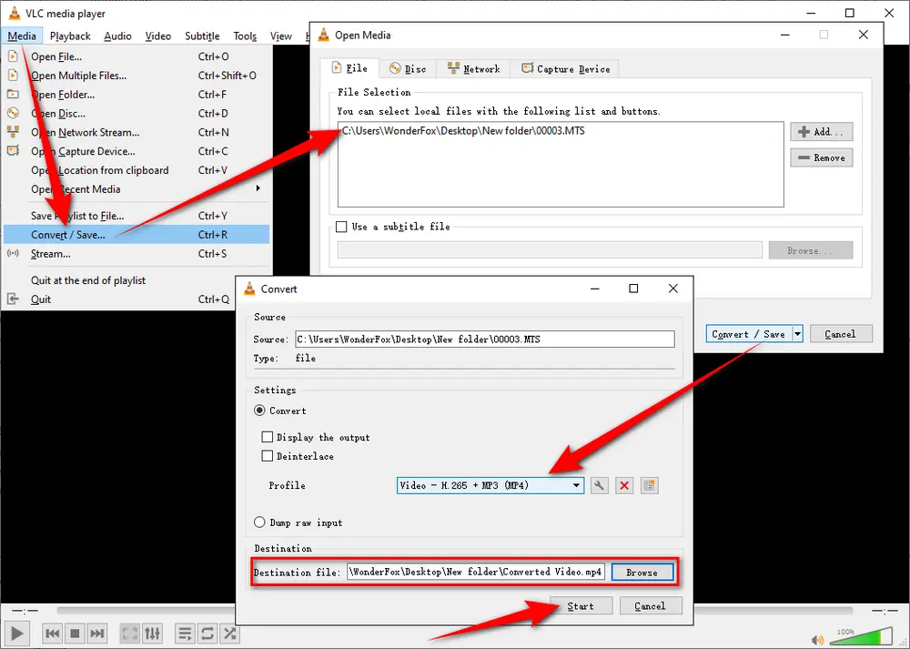 VLC AVCHD Video Transcoding