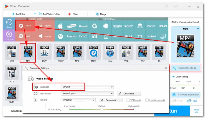 Select MPEG Format