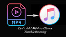 Can't Add MP4 to iTunes