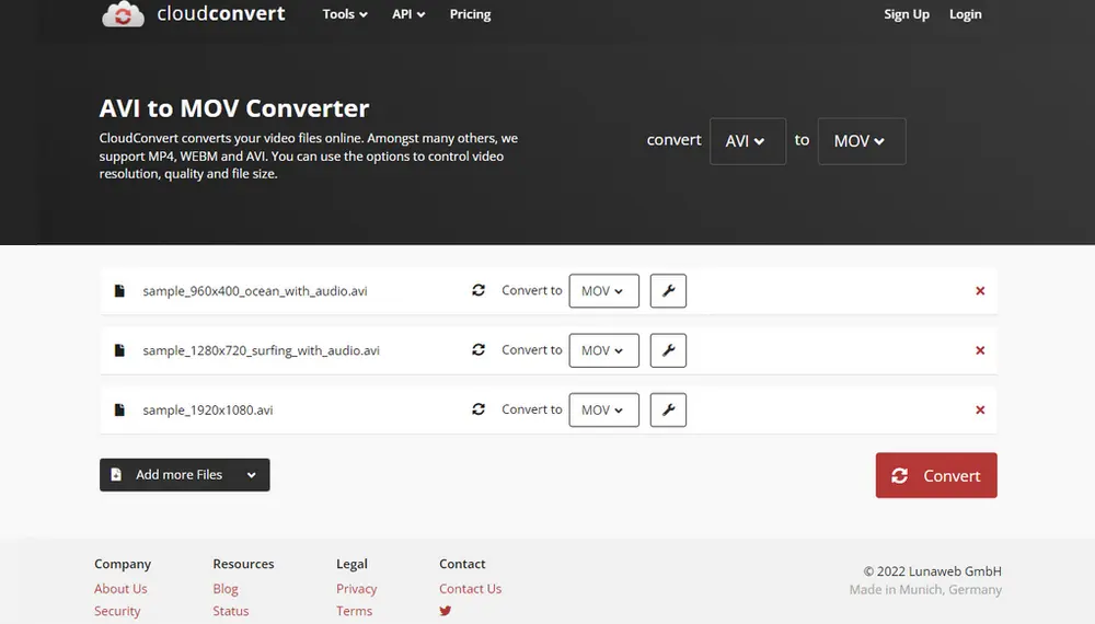 Online AVI to MOV Converter