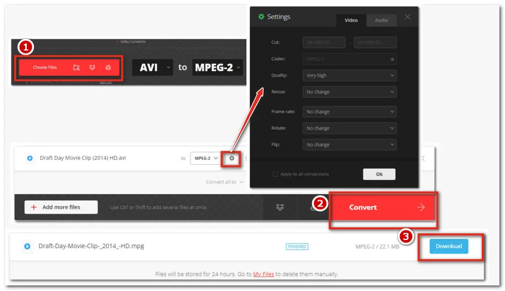 Online AVI MPEG2 Conversion