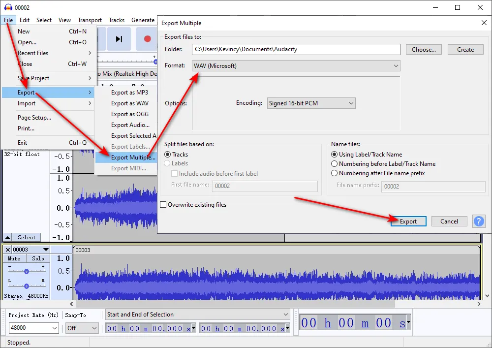 Convert AVI to WAV Audacity