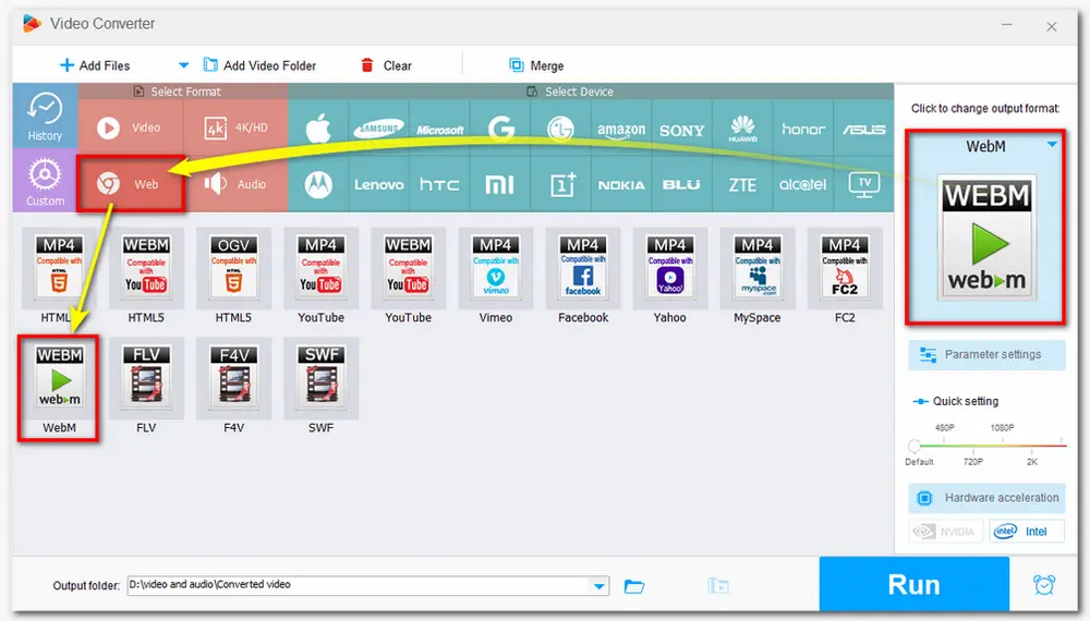 Select WebM Format