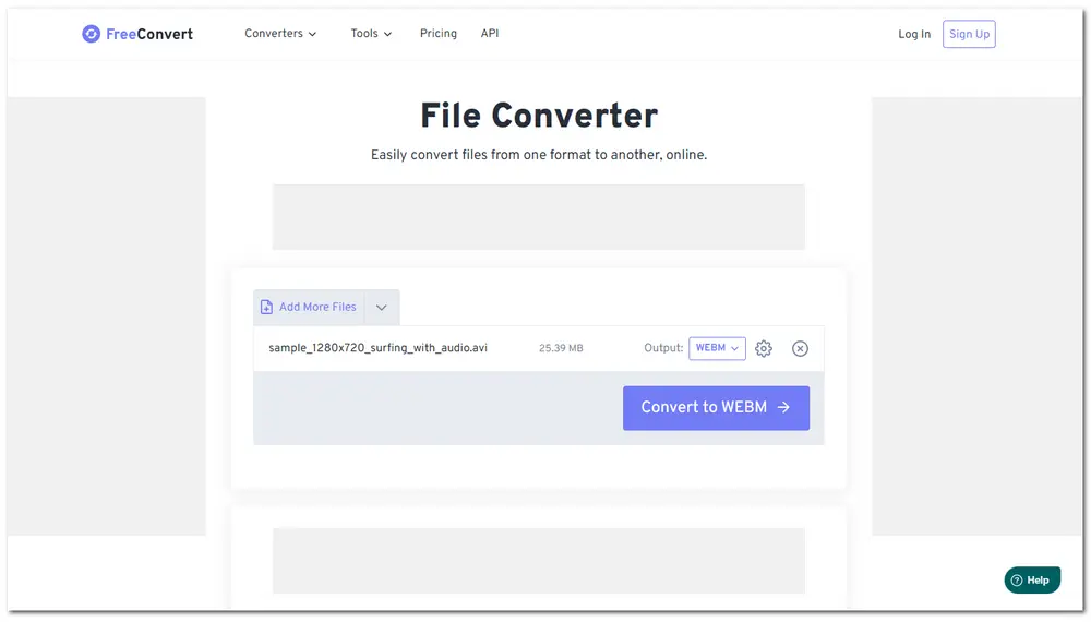 Convert AVI with FreeConvert