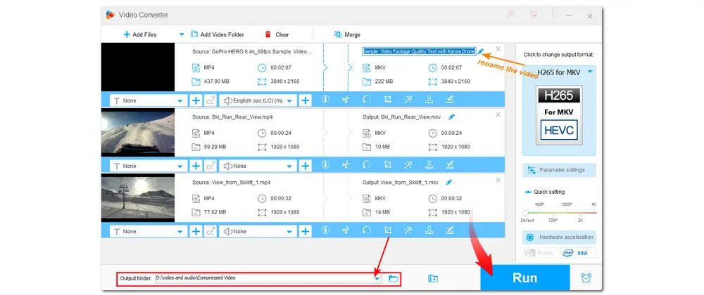 Export Compressed Video