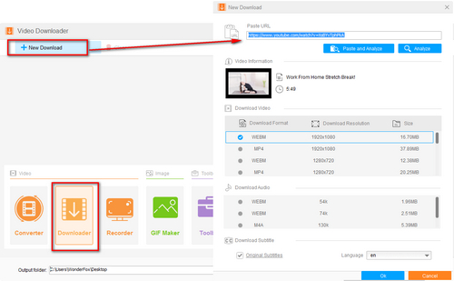 Begin video analysis