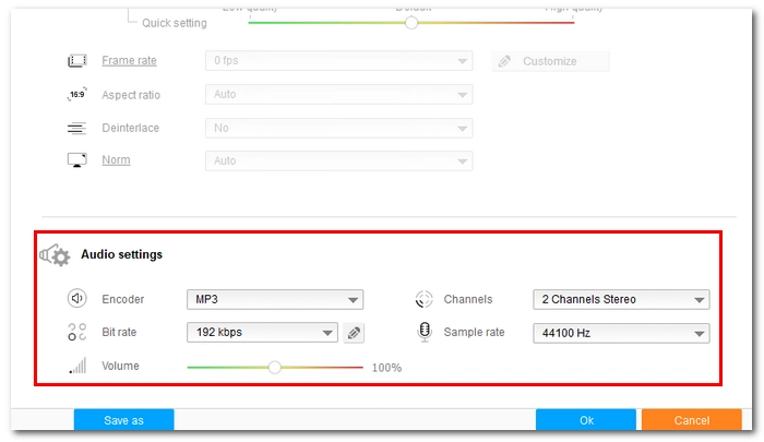 Mass Audio Converter - Change Parameters