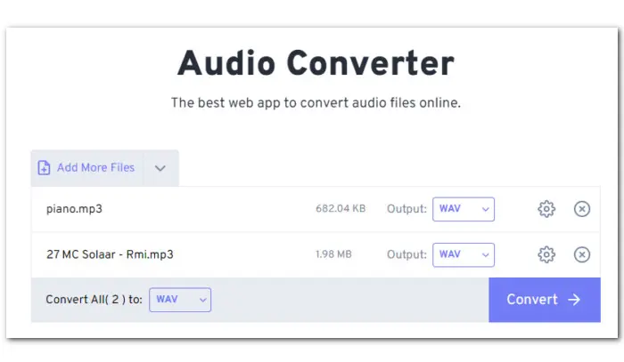 Convert MP3 to WAV in Bulk Online