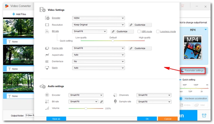 Change Output Settings