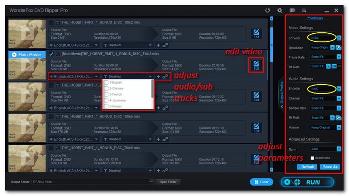 Modify Output Settings