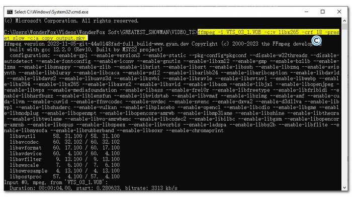 Convert DVD to MKV with FFmpeg