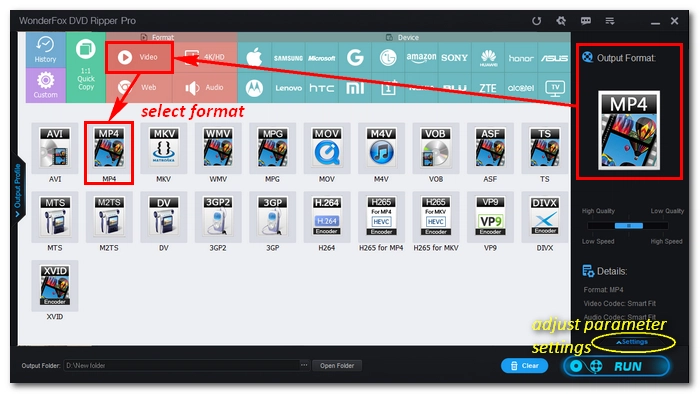 Choose Output Format