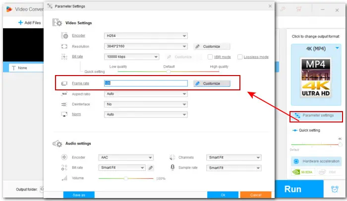 Change the Frame Rate for 4K Video