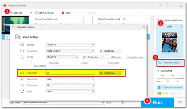 Convert Video Frame Rate for YouTube