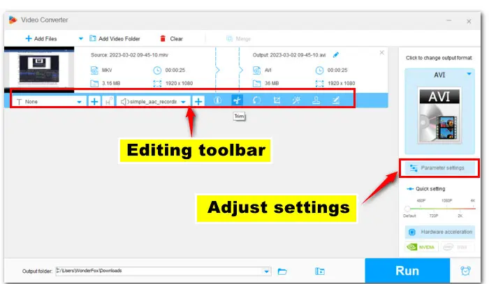 Edit or Modify Video Parameters