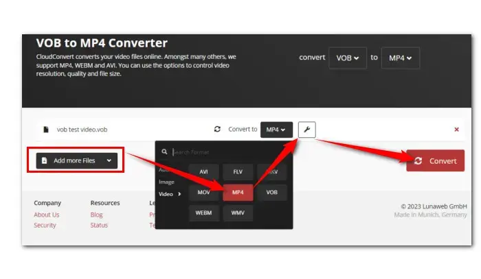 Online Free VOB to MP4 Converter