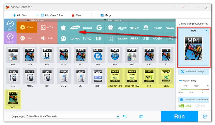 Choose a Desired Output Format