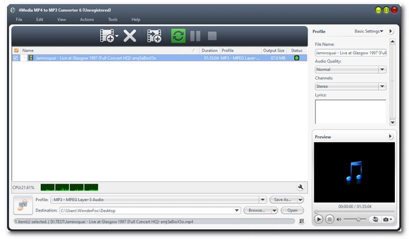 4Media MP4 to MP3 Converter Software