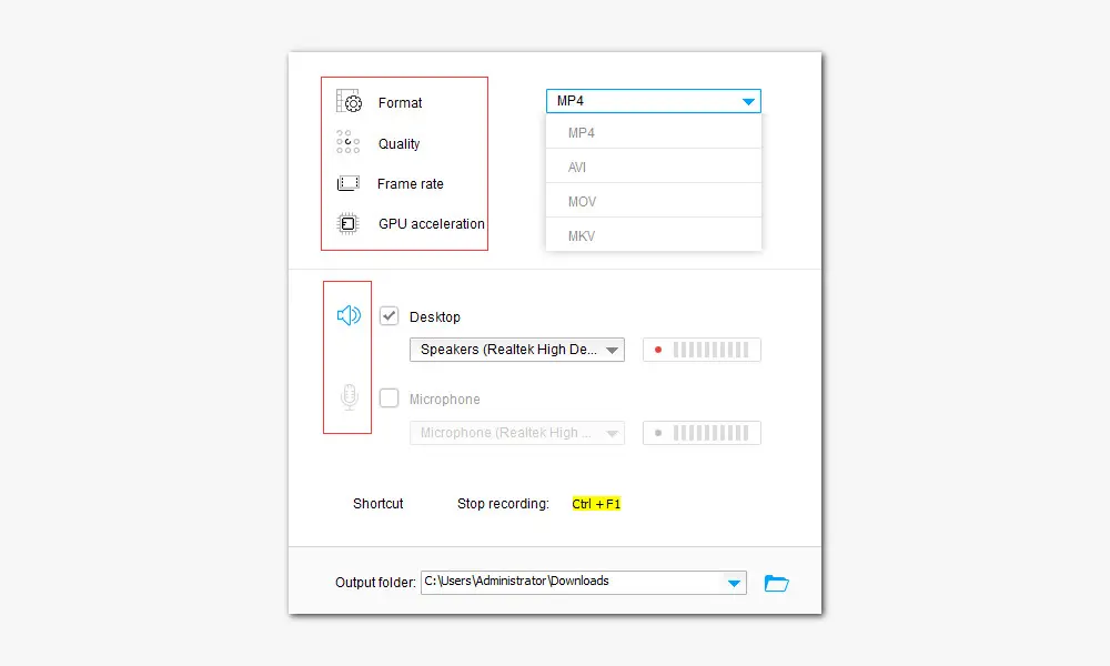 Customize Recording Settings