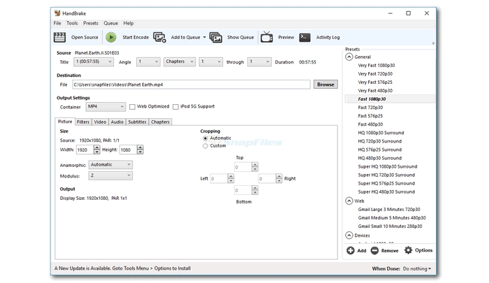 HandBrake Video to MP4 Converter