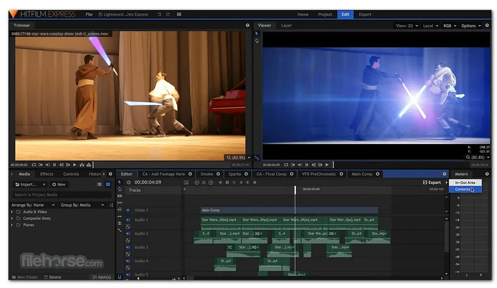 Edit Video in Windows 11 via HitFilm