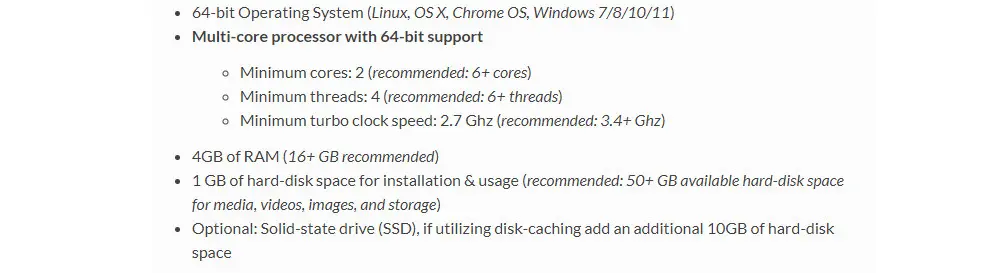 OpenShot System Requirements