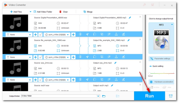 Start WAV to MP3 Conversion