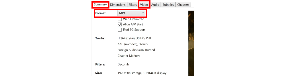 Choose Format and Encoder