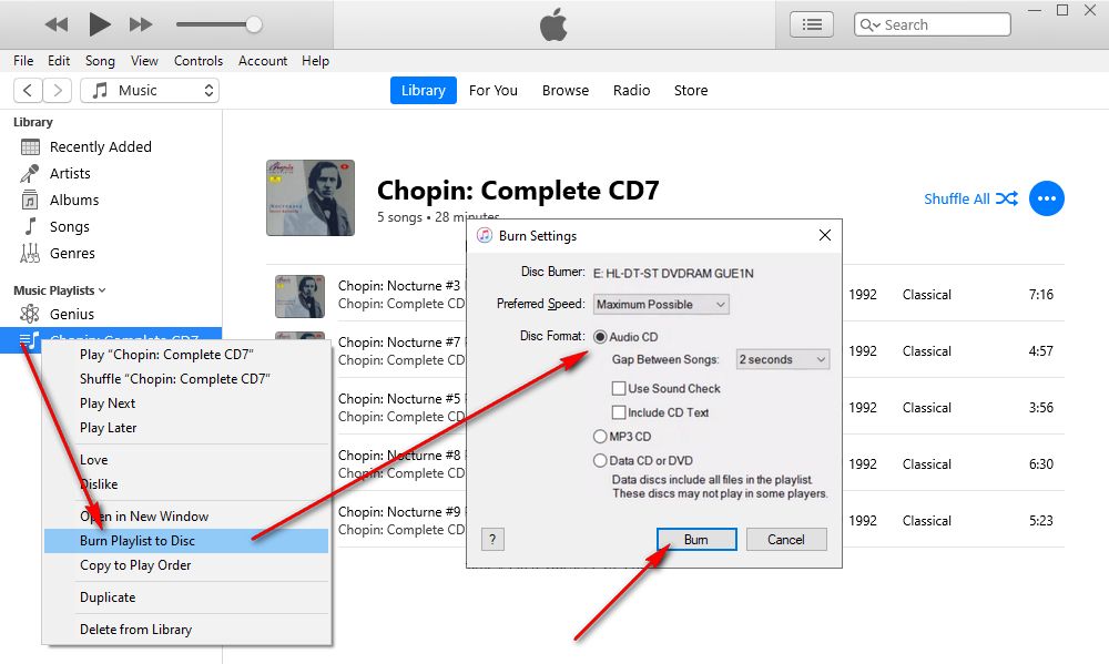 How to Burn Songs onto a CD from iTunes