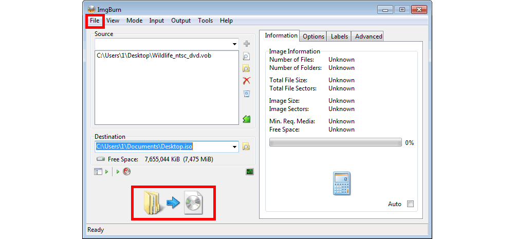 VLC DVD Burner - Create ISO