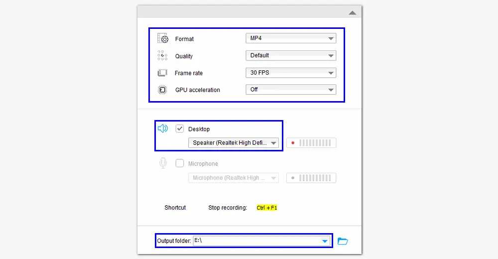 Adjust recording settings