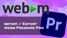 Fix Premiere Pro WebM Issue