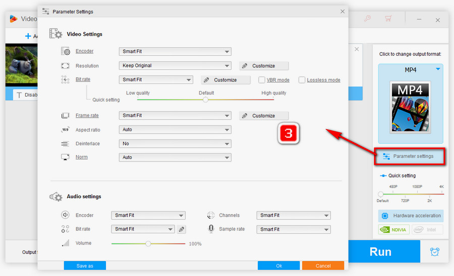 Flexible setting options