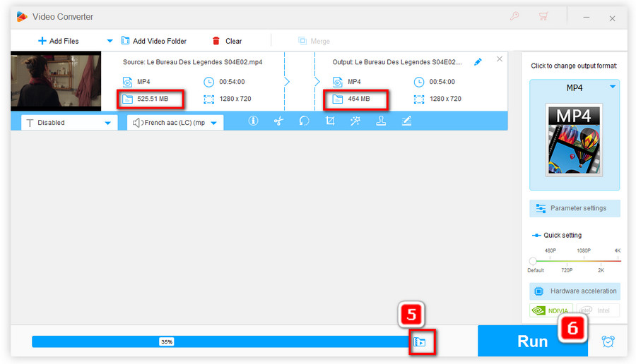 Further compress video and initialize the process 