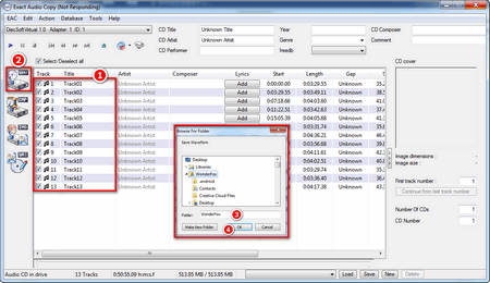 Finish CD WAV Conversion Using EAC