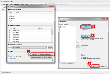 Choose Output Format and Destination