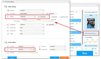 Change Audio and Video Bitrate