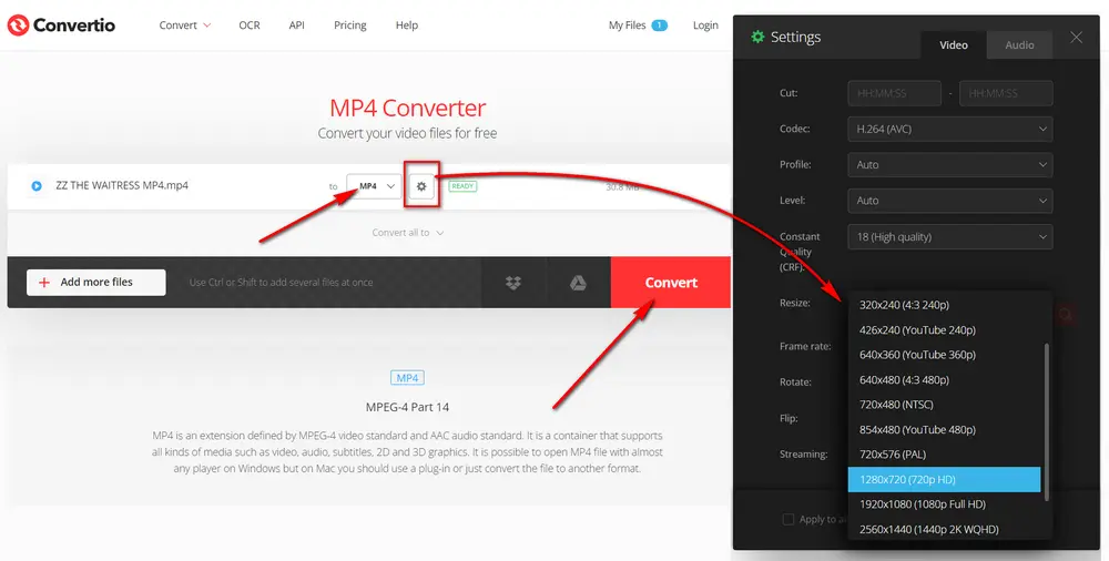 Online MP4 Resolution Changer