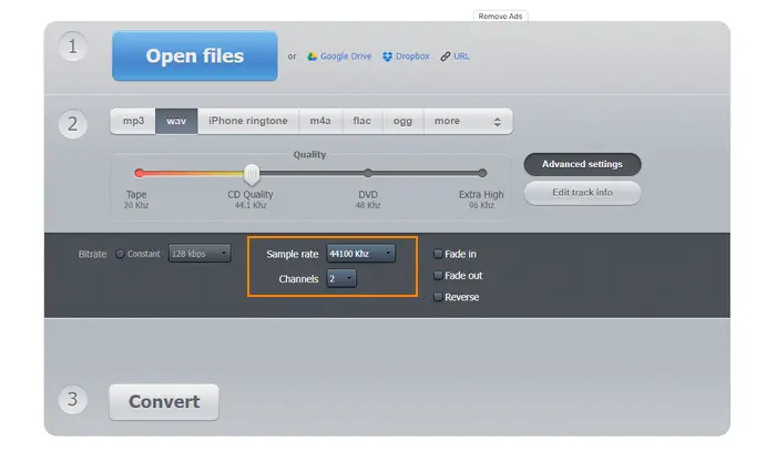 Change Sample Rate of WAV File Online