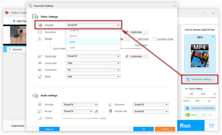 Change Video Codec