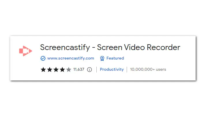 Chrome Web Store Screen Recorder