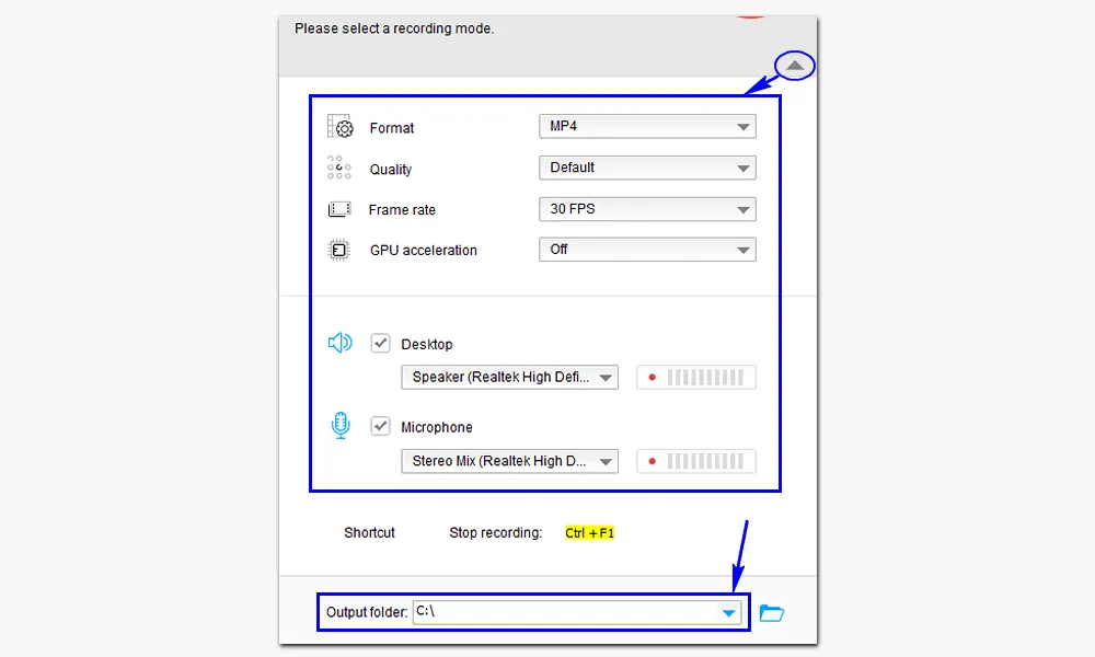 Customize Output Settings