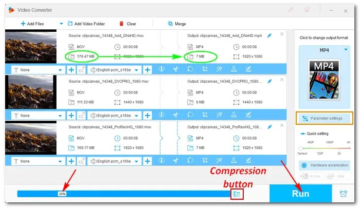 Compress with HD Video Converter Factory Pro