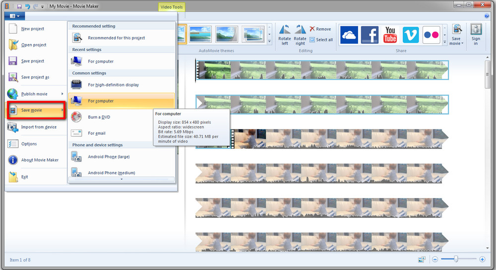 Merge MP4 files Windows Movie Maker