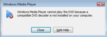 Compatible DVD Decoder is Not Installed