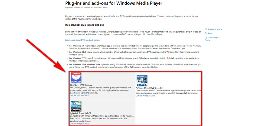 Install Windows Media Player plug-ins