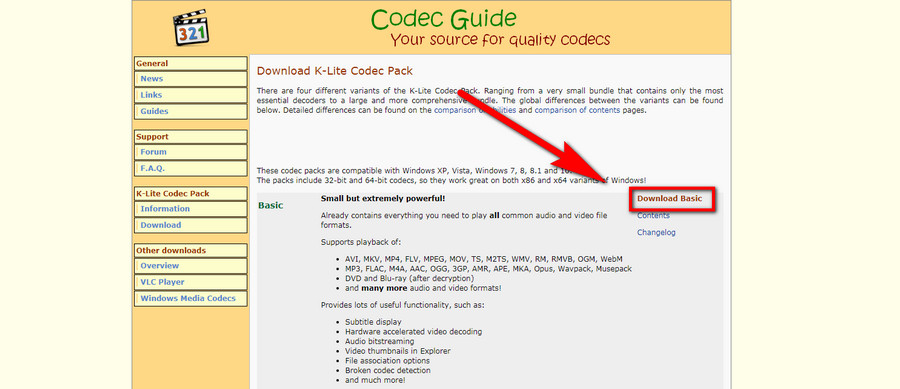 Install K-Lite Codec Pack