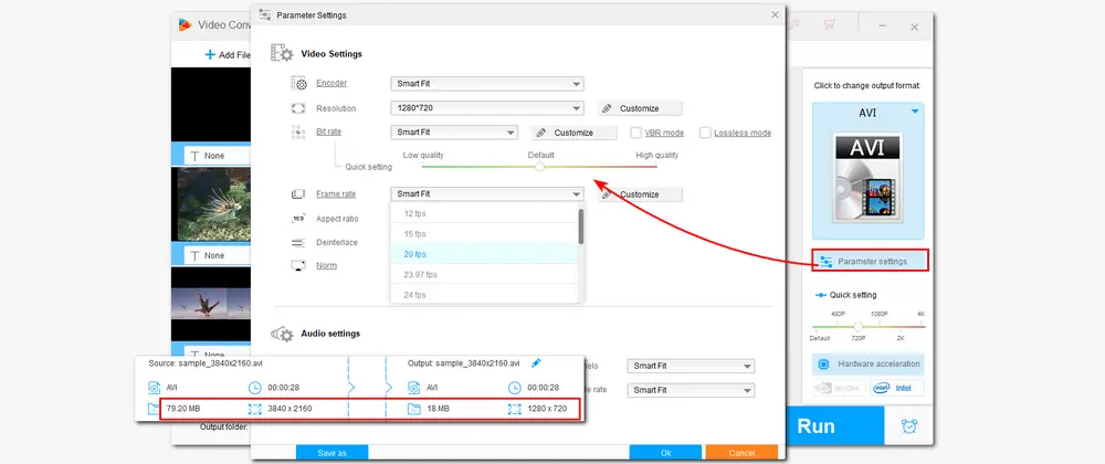 Adjust AVI Video Parameters