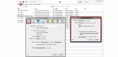 Load ALAC M4A into iTunes and Select AAC Encoder